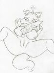  2016 anthro areola big_breasts big_butt breasts butt domestic_cat eyelashes eyeshadow felid feline felis female genitals graphite_(artwork) hi_res jewelry looking_at_viewer lying makeup mama_miao mammal mature_anthro mature_female nipples on_back pervymarioman pussy sagwa_the_chinese_siamese_cat siamese slightly_chubby smile solo spread_legs spreading thick_thighs traditional_media_(artwork) wide_hips 