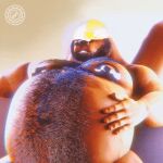  1:1 3d_(artwork) abdominal_bulge animated anthro anthro_pred belly big_belly blender_(software) body_hair brent bulge chest_hair digestion digital_media_(artwork) facial_hair hand_on_stomach looking_away male male_pred mammal mephitid musclegut muscular muscular_anthro muscular_male n0rdbara nude overweight overweight_male pecs short_playtime simple_background sitting skunk skunk_tail smile smirk solo_focus vore 