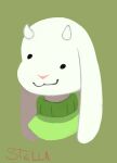  :3 anthro asriel_dreemurr boss_monster bovid caprine clothed clothing cute_expression cute_eyes cute_face derp_eyes goat hi_res male mammal simple_background solo stelladoesart undertale video_games young 