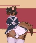  anthro clothing digital_media_(artwork) hyaenid maid_uniform male male/male mammal solo spotted_hyena uniform yeenroy zhibita 