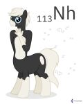  2021 4:5 absurd_res english_text equid equid_taur equine equine_taur fan_character grey_body hair hasbro hi_res leg_markings looking_at_viewer male mammal mammal_taur markings my_little_pony navel nihonium parclytaxel purple_eyes signature simple_background smile socks_(marking) solo standing taur text white_background white_body white_hair 