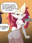  anthro big_butt braixen breasts butt dialogue english_text female fishnet_clothing hair hi_res licking licking_lips licking_own_lips lucyfercomic nintendo pok&eacute;mon pok&eacute;mon_(species) red_hair self_lick text tongue tongue_out video_games 