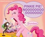  2011 candy cherry chocolate chocolate_sauce dessert dragon equine food friendship_is_magic fruit horse ice_cream imminent_vore mammal meanmotorscooter my_little_pony pinkie_pie_(mlp) pony spike_(mlp) sprinkles sundae sweat vore whipped_cream 