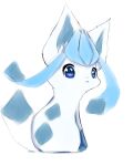  4:5 absurd_res ambiguous_gender blue_eyes blue_sclera eeveelution feral fluffy fur glaceon hi_res looking_at_viewer mammal markings_(fur) nintendo open_mouth paws pok&eacute;mon pok&eacute;mon_(species) simple_background snoiifoxxo solo tuft video_games white_background white_body white_fur 