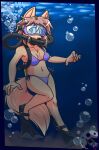  amuzoreh anthro bikini canid canine canis clothing diving diving_mask female hi_res mammal mask okane_akemi scuba solo swimwear underwater water wolf 