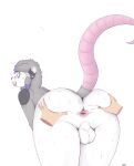  absurd_res angry anthro balls_outline big_butt blush bulge butt clothed clothing didelphid duo fur genital_outline hair hand_on_butt hi_res invalid_tag komodo89 looking_at_viewer looking_back male male/male mammal marsupial simple_background spread_butt spreading tempy_prionsa 