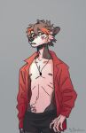  2020 5_fingers akella-yukami anthro brown_eyes canid canine canis clothed clothing digital_media_(artwork) domestic_dog fingers fur hair male mammal simple_background solo 