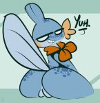  1-upclock anthro dialogue english_text female genitals hi_res mabel_(1-upclock) mostly_nude mudkip nintendo pok&eacute;mon pok&eacute;mon_(species) presenting presenting_pussy pussy simple_background solo text video_games watermark 