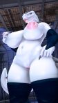 3d_(artwork) 4k 9:16 absurd_res anthro areola arm_warmers armwear big_breasts blue_clothing blue_legwear breasts cage clitoral_hood clothed clothing colored_nails curvy_figure digital_media_(artwork) dinosaur fan_character female genitals grey_nails hand_on_breast hi_res indominus_rex jurassic_park jurassic_world latex_armwear latex_legwear leg_warmers legwear looking_at_viewer low-angle_view mostly_nude nails prison pussy reptile scales scalie seductive sharp_teeth side_boob solo source_filmmaker standing teeth theropod thick_thighs thigh_highs under_boob universal_studios voluptuous white_body white_scales yiezzas yuki_(evov1) yukiminus_rex_(evov1) 