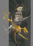  2021 4_toes absurd_res akella-yukami bone canid canine canis digital_media_(artwork) duo feet feral fox fur grey_body grey_fur hi_res mammal paws skeleton toes wolf yellow_eyes 