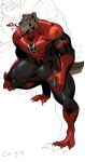  135:256 4k abs absurd_res angry anthro blood bodily_fluids bodysuit brown_body brown_fur bulge clenched_teeth clothing cxcxxcxxxx fur green_lantern hi_res male mammal muscular muscular_anthro muscular_male pecs red_lantern skinsuit solo spandex supervillain teeth tight_clothing ursid 