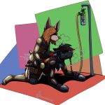  1:1 absurd_res all_fours alpha_channel anthro asphyxiation bdsm bodily_fluids bondage bottle bound breath breath_play canid canine canis clothing collar cuffs_(disambiguation) cum doggystyle domestic_dog dominant dominant_male duo from_behind_position gas_mask genital_fluids gloves handwear hi_res inhaler kneeling male male/male mammal mask masterzoroark666 mounting onyx panting paw_gloves restraints sex submissive submissive_male telegram wolf 