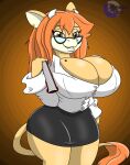  anthro arkus0 beauty_mark book bovid bovine breasts cattle clothing eyewear female glasses hi_res mammal solo tigerblack 