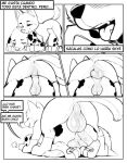  anal anal_penetration anal_stretching animal_genitalia animal_penis balls balls_deep balls_in_ass canid canine canine_penis chase_(paw_patrol) diacordst duo feral genitals male male/male mammal marshall_(paw_patrol) monochrome paw_patrol penetration penis sex spanish_text text translated 