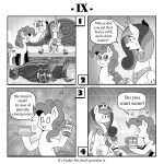  1:1 arthropod bottle comic dialogue drinking english_text equid equine flurry_heart_(mlp) food friendship_is_magic hasbro hi_res honey_(food) horn horse insect lepidopteran mammal monochrome moth my_little_pony pancake pinkie_pie_(mlp) pony princess_cadance_(mlp) queen_chrysalis_(mlp) text twilight_sparkle_(mlp) vavacung winged_unicorn wings 