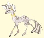  blue_eyes bracelet cutie_mark ear_piercing ear_ring equid equine female friendship_is_magic gold_(metal) hi_res hooves jewelry mammal marbola my_little_pony neck_ring piercing simple_background solo tan_background zebra zecora_(mlp) 
