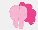  absurd_res airsicksubset all_fours big_butt butt butt_focus equid equine female feral friendship_is_magic glistening glistening_body glistening_skin grey_background hair hasbro hi_res horse huge_butt mammal my_little_pony pink_body pink_hair pinkie_pie_(mlp) pony raised_tail simple_background solo thick_thighs walking 
