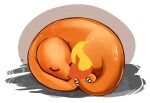  2017 ambiguous_gender animated charmander curled_up cute_face eyes_closed feral fire flaming_tail nintendo no_sound orange_body pok&eacute;mon pok&eacute;mon_(species) salkitten short_playtime simple_background sleeping solo video_games white_background 