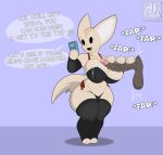  absurd_res aggressive_retsuko anthro big_breasts blue_background bodily_fluids bra breasts canid canine cellphone cleavage clothed clothing cum cum_on_breasts dialogue disembodied_penis duo english_text female fennec fenneko footwear fox genital_fluids genitals haida handjob hi_res humanoid_genitalia humanoid_penis hyaenid legwear lingerie male male/female mammal midriff mklancer00 navel orgasm_denial panties penile penis phone precum sanrio sex short_stack simple_background socks solo_focus speech_bubble tan_body text thick_thighs thigh_highs thigh_socks toeless_footwear toeless_socks underwear wide_hips 