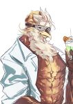  666soul_s abs absurd_res accipitrid accipitriform anthro avian beak bird clothed clothing eagle eyewear goggles hi_res male martini_glass muscular muscular_anthro muscular_male open_clothing open_shirt open_topwear pecs shirt solo thunderbird_(tas) tokyo_afterschool_summoners topwear video_games 
