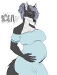  2021 5_fingers alpha_channel anthro bare_shoulders belly big_belly big_breasts black_nose blue_hair bodily_fluids breasts canid canine claws cleavage clothed clothing countershade_face countershade_torso countershading crying dress eyes_closed female finger_claws fingers fox fur grey_body grey_fur hair hand_on_own_stomach hand_on_stomach hi_res holding_belly humanoid_hands inner_ear_fluff mammal multicolored_body multicolored_fur noelleneko plumski pregnant pregnant_female signature simple_background sketch smile solo tears tears_of_joy transparent_background tuft two_tone_body two_tone_fur white_body white_countershading white_fur 