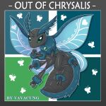  1:1 alternate_species antennae_(anatomy) arthropod cover english_text fluffy friendship_is_magic fur green_body green_eyes green_fur hasbro hi_res horn insect insect_wings lepidopteran moth multi_arm multi_limb my_little_pony queen_chrysalis_(mlp) text vavacung wings 