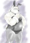  anthro belly biceps bow_tie bulge cigarette eyewear fishnet glasses hair hi_res leib_(tas) male mammal musclegut playboy_bunny playboy_outfit polar_bear ponytail smoking solo srw225we tokyo_afterschool_summoners ursid ursine video_games 