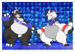  anthro bandai_namco bandanna bearmon belly blue_clothing claws clothing cuchupharos digimon digimon_(species) duo featureless_crotch gammamon hat headgear headwear hi_res kerchief male overweight thick_thighs 