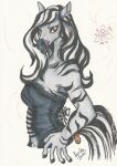  anthro clothing equid equine female kiriska mammal solo zebra 
