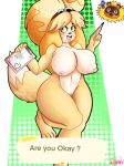  absurd_res animal_crossing anthro areola bell bell_collar big_areola big_breasts big_nipples blue_eyes blush breasts canid canine canis clothed clothing collar cookieglory curvaceous curvy_figure dipstick_tail document_holder domestic_dog exposed_breasts female fluffy fluffy_tail fur genitals hi_res huge_breasts isabelle_(animal_crossing) logo looking_at_viewer mammal multicolored_body multicolored_tail nintendo nipples pencil_(object) puffy_nipples pussy shih_tzu solo speech_bubble surprise teeth text tom_nook_(animal_crossing) topless toy_dog video_games voluptuous white_body white_fur yellow_body yellow_fur 
