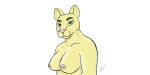  anthro breasts felid female fur green_eyes inner_ear_fluff lion looking_at_viewer mammal nipples pantherine pink_nipples pink_nose sex solo tuft yellow_body yellow_fur 