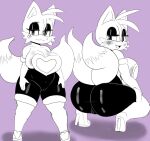  2_tails anthro big_breasts big_butt breasts butt canid canine cleavage clothed clothing cosplay crossgender crouching darky female fox hi_res mammal miles_prower mtf_crossgender multi_tail rouge_the_bat sega sonic_the_hedgehog_(series) tight_clothing 