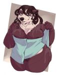  2021 anthro areola biped breasts brown_hair brown_nose female female_focus genitals giant_panda hair hi_res looking_at_viewer mammal mlice pussy simple_background slightly_chubby solo towel towel_only ursid wet 
