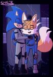  anthro blue_body canid canine clothed clothing conditional_dnp costume digital_drawing_(artwork) digital_media_(artwork) duo eulipotyphlan eyes_closed fox fur hedgehog hi_res male male/male mammal miles_prower night sega smile sonic_the_hedgehog sonic_the_hedgehog_(series) superhypersonic2000_(artist) tan_body video_games white_body white_fur yellow_body yellow_fur 