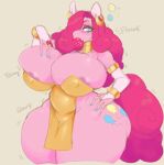  anthro anthrofied areola big_breasts breasts cleavage clothed clothing equid equine female friendship_is_magic hand_on_hip huge_breasts lips mammal my_little_pony pinkie_pie_(mlp) scarfyace solo thick_lips thick_thighs 