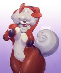  2021 anthro areola big_areola big_breasts breast_squeeze breasts canid canine curvy_figure female genitals grey_hair hair hair_over_eyes hand_behind_head hi_res hissmiss hisuian_growlithe holding_breast licking licking_lips licking_own_lips mammal nintendo nipples pok&eacute;mon pok&eacute;mon_(species) pok&eacute;morph pokemon_legends_arceus portrait pussy regional_form_(pok&eacute;mon) self_lick solo thick_thighs three-quarter_portrait tongue tongue_out video_games voluptuous 