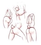  anthro blush breasts butt clothing disney female hi_res judy_hopps lagomorph leporid line_art long_ears mammal mniampyra panties rabbit scut_tail side_boob sketch solo standing underwear zootopia 