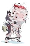  2018 anthro balls big_penis bodily_fluids book canid canine clothing cock_transformation cum demon furgonomics genital_fluids genitals growth hat headgear headwear hi_res holding_penis horrified huge_penis hyper hyper_genitalia hyper_penis inside_foreskin jacketbear jewelry magic male mammal mostly_nude muscle_growth muscular muscular_male necklace open_mouth penis shirt solo surprise tank_top topwear torn_clothing transformation what 