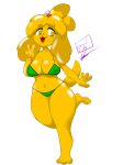 3:4 absurd_res animal_crossing anthro big_breasts breasts canid canine female hedgehogtheluh hi_res isabelle_(animal_crossing) mammal nintendo nipple_outline solo thick_thighs under_boob video_games 