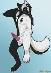  2d_(artwork) 2d_artwork animal_genitalia animal_penis anthro ball_fondling ball_tuft balls bedroom_eyes biped black_and_white black_and_white_fur black_and_white_hair black_eyes bodily_fluids canid canine canine_penis canis cel_shading cross cum cum_drip cum_leaking digital_media_(artwork) dripping dripping_penis erection fingers fluffy fluffy_tail fondling fur genital_fluids genitals hair hand_behind_head hand_behind_neck hand_in_hair hand_on_balls hand_on_head hand_on_penis hi_res holding_penis kaidasdungeon kinkykaida kiro_(kiro_mixuki) knot leaking leaking_penis leaking_precum looking_at_viewer male mammal monochrome muscular muscular_male narrowed_eyes nipples nude penis pink_penis pre_leaking pre_sex precum precum_drip raised_leg ready_for_sex red_penis seductive shaded simple_background smile smirk solo touching_hair tuft white_body white_eyes wolf 