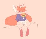  &lt;3 blush bottomless burger citruscave clothed clothing eating eyes_closed female feral fiamme_(citruscave) food genitals hair handpaw hi_res holding_food holding_object hoodie humanoid_genitalia humanoid_pussy male_(lore) nintendo paws pok&eacute;mon pok&eacute;mon_(species) pussy sitting slightly_chubby solo topwear video_games vulpix 