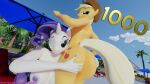  16:9 3d_(artwork) 4k absurd_res anthro anthrofied applejack_(mlp) barely_visible_genitalia barely_visible_pussy big_butt breasts butt digital_media_(artwork) equid equine extremespeedslowpoke female female/female friendship_is_magic genitals hand_on_butt hasbro hi_res horn mammal my_little_pony nude one_eye_closed outside pussy rarity_(mlp) unicorn widescreen wink 