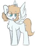  2019 absurd_res alpha_channel blonde_hair blue_eyes blush cold_blight_(oc) equid equine feathered_wings feathers female feral hair hasbro hi_res itsspoopsb mammal my_little_pony open_mouth pegasus simple_background smile solo transparent_background white_body wings 