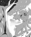  absurd_res ambiguous_gender cloud digital_drawing_(artwork) digital_media_(artwork) digitigrade feral greyscale hi_res legendary_pok&eacute;mon low-angle_view monochrome nintendo plant pok&eacute;mon pok&eacute;mon_(species) quadruped shadow shaymin sirikakire sky sky_forme_shaymin solo tree video_games 