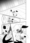  alolan_vulpix ambiguous_gender bodily_fluids canid canine comic dewott feral group japanese_text mammal mimikyu monochrome nintendo plushie pok&eacute;mon pok&eacute;mon_(species) regional_form_(pok&eacute;mon) scarf sweat text translated video_games vulpix winte zipper 