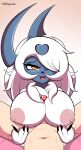  absol absurd_res age_difference anthro areola big_breasts blue_body blue_skin breast_play breasts claws duo female female_on_human fur genitals hair hi_res horn huge_breasts human human_on_anthro humanoid_genitalia humanoid_penis interspecies male male/female male_on_anthro mammal mary_(mary_an_absol) mature_female navel nintendo nipples older_female orange_eyes penis penis_on_breast pok&eacute;mon pok&eacute;mon_(species) pok&eacute;philia sex smile titfuck video_games watermark white_body white_fur white_hair xdragoncam younger_male 
