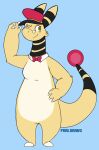  ampharos bow_tie clothed clothing eyewear fan_character female feral glasses hand_on_hip hat headgear headwear hi_res melissa_(porldraws) nintendo partially_clothed pok&eacute;mon pok&eacute;mon_(species) porldraws solo standing video_games 