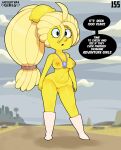  absurd_res adventure_time blonde_hair boots boots_only breasts cartoon_network clothing crossgender dialogue english_text female food food_creature footwear footwear_only genitals hair hi_res humanoid jewelry lemon lemonhope male_(lore) mostly_nude mtf_crossgender navel necklace nipples not_furry ponytail pussy solo somescrub text yellow_body yellow_nipples yellow_skin 