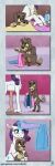  absurd_res amber_eyes amber_sclera brown_body brown_fur canid clothing comic diamond_dog_(mlp) female friendship_is_magic fur hasbro hi_res hooves inuhoshi-to-darkpen male mammal my_little_pony rarity_(mlp) sewing sewing_machine smokey_quartz text tongue tongue_out url yellow_sclera 