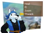  alpha_channel among_us anthro arctic_fox bandanna belt canid canine digital_media_(artwork) dragon_quest fox fur hi_res innersloth kerchief male mammal melee_weapon nintendo potatochip_(artist) smug solo square_enix super_smash_bros. sword video_games weapon white_body white_fur 